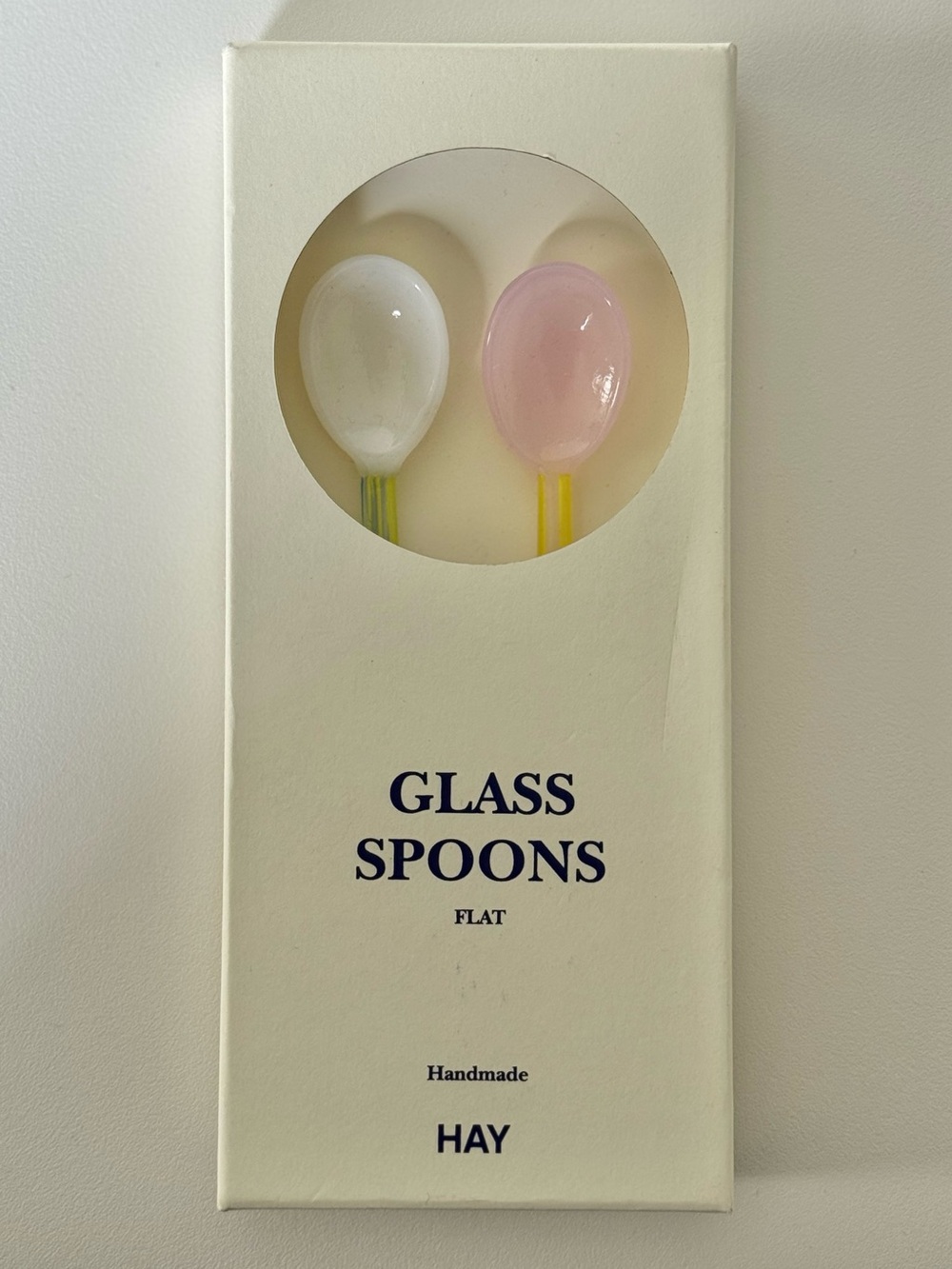 HAY Set of 2 Flat Handle Glass Spoons